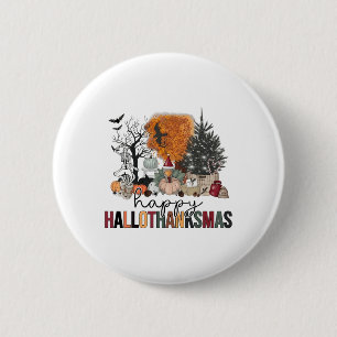 Macaron Rond 5 Cm Joyeux Hallothanksmas Halloween Thanksgiving Chris