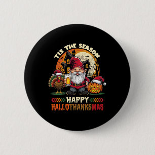 Macaron Rond 5 Cm Joyeux Hallothanksmas Halloween Thanksgiving Joyeu