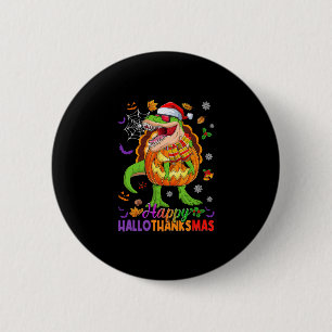 Macaron Rond 5 Cm Joyeux Hallothanksmas T Rex Halloween Thanksgiving
