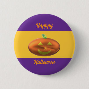Macaron Rond 5 Cm Joyeux Halloween Citrouille