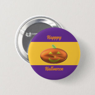 Macaron Rond 5 Cm Joyeux Halloween Citrouille