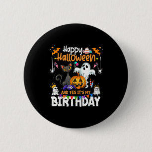 Macaron Rond 5 Cm Joyeux Halloween Et Oui C'est Mon Anniversaire Drô