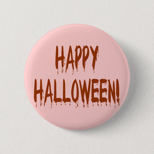 Macaron Rond 5 Cm Joyeux Halloween sanglant (Devant)