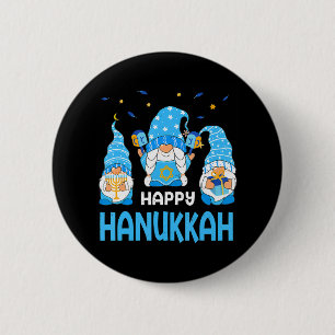 Macaron Rond 5 Cm Joyeux Hanoukka Gnome Menorah Jew Holiday