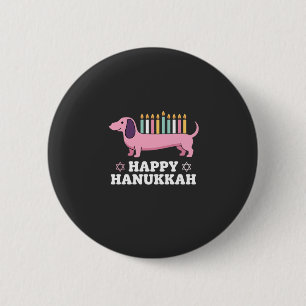 Macaron Rond 5 Cm Joyeux Hanukkah chien teckel