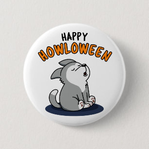Macaron Rond 5 Cm Joyeux Howloween Funny Chien Chien Pun