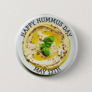 Macaron Rond 5 Cm Joyeux Hummus Day 13 mai Fête de la Nourriture