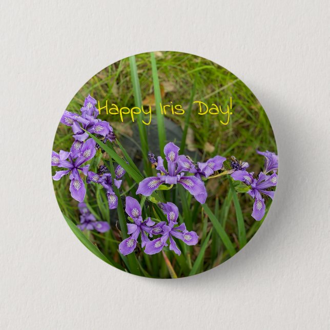 Macaron Rond 5 Cm Joyeux Iris Day ! (Devant)