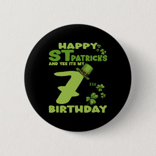 Macaron Rond 5 Cm Joyeux Jour de la Saint Patrick et oui c'est mon 7