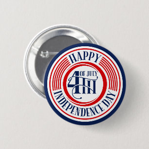 Macaron Rond 5 Cm Joyeux Jour de l'Indépendance 4 juillet