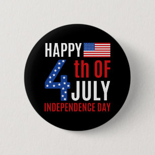 Macaron Rond 5 Cm Joyeux Jour de l'Indépendance 4 juillet