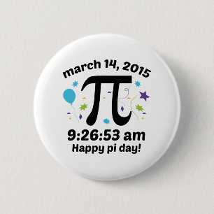 Macaron Rond 5 Cm Joyeux Jour du Pi ! - Pi Day 2015 - 3.14.15 9:26:5