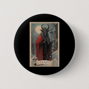 Macaron Rond 5 Cm Joyeux Krampus Horreur Noël Doux moche mal P