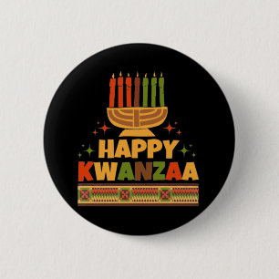 Macaron Rond 5 Cm Joyeux Kwanzaa