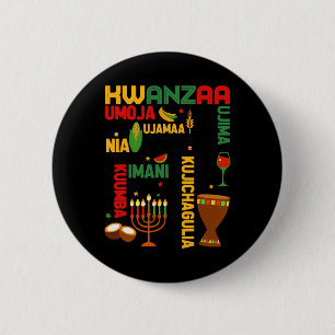 Macaron Rond 5 Cm Joyeux Kwanzaa Sept Principes Hommes Garçons Drôle