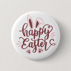 Macaron Rond 5 Cm Joyeux Lapin de Pâques