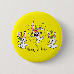 Macaron Rond 5 Cm Joyeux Lapin Lapin Lapin lapins Enfants mignonette