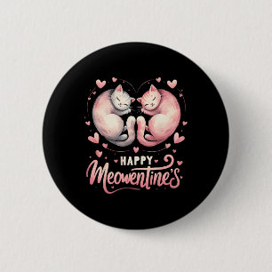 Macaron Rond 5 Cm Joyeux Meowentine's mignon Valentine Amoureux des