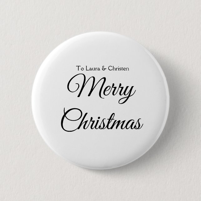 Macaron Rond 5 Cm Joyeux Noël ajouter le nom texte personnalisé cade (Devant)