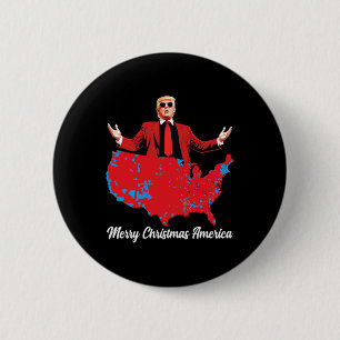 Macaron Rond 5 Cm Joyeux Noël Amérique Donald Trump Couverture Noël