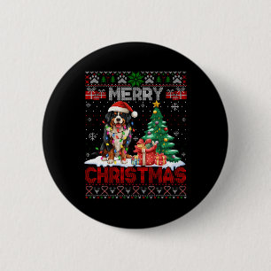 Macaron Rond 5 Cm Joyeux Noël Bernese Mountain Amoureux des chiens U