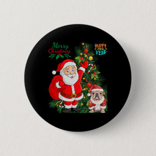 Macaron Rond 5 Cm Joyeux Noël Bonne année Père Noël Français