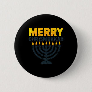 Macaron Rond 5 Cm Joyeux Noël Chrismukkah Hanoukka Chanukiah Gif