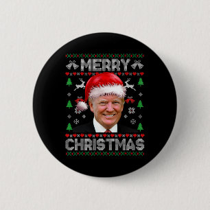 Macaron Rond 5 Cm Joyeux Noël Donald Trump Père Noël Famille Noël Ug