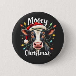Macaron Rond 5 Cm Joyeux Noël Drôle de Xmas Vache Amoureux de Bovins