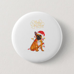 Macaron Rond 5 Cm Joyeux Noël Fun Noël Noël Chien de taule français