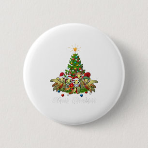 Macaron Rond 5 Cm Joyeux Noël Funny Sea Turtle Tree X