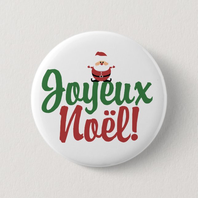 Macaron Rond 5 Cm Joyeux Noel Joyeux Noël (Devant)