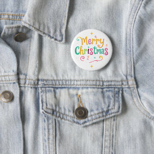 Macaron Rond 5 Cm Joyeux Noël lumineux et frais