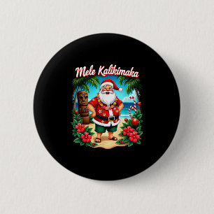 Macaron Rond 5 Cm Joyeux Noël Mele Kalikimaka Trocal Hawaïen Père No