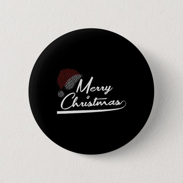 Macaron Rond 5 Cm Joyeux Noël Noël présent Père Noël (Devant)