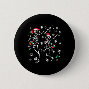 Macaron Rond 5 Cm Joyeux Noël Noël Squelette Danc
