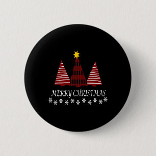 Macaron Rond 5 Cm Joyeux Noël Plaid Tree Flocon de neige Noël Fêtes