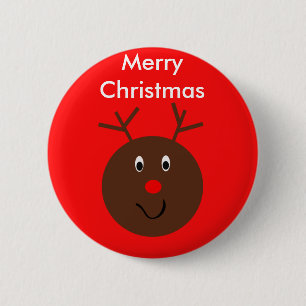 Macaron Rond 5 Cm Joyeux Noël Reindeer Button Party Faveurs