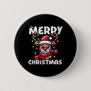 Macaron Rond 5 Cm Joyeux Noël Reindeer Xmas Famille Hommes Femmes 20