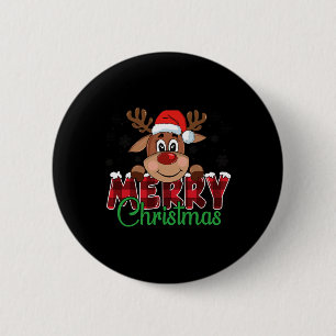 Macaron Rond 5 Cm Joyeux Noël Renne Hommes Femmes Famille Assorti