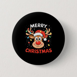 Macaron Rond 5 Cm Joyeux Noël Renne Xmas Famille Hommes Femmes Enfan