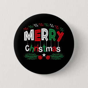 Macaron Rond 5 Cm Joyeux Noël Rouge Vert Blanc