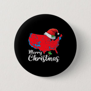 Macaron Rond 5 Cm Joyeux Noël Trump Patriotic Usa Map 2024 Père Noël