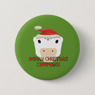 Macaron Rond 5 Cm Joyeux Noël Vache Poke