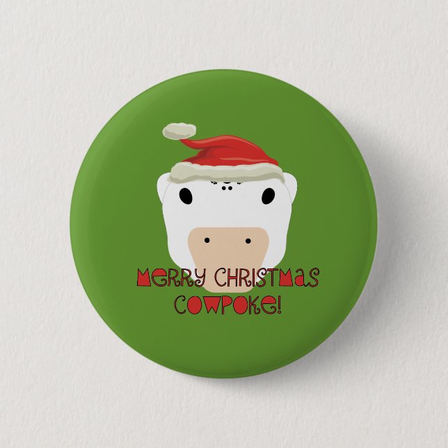 Macaron Rond 5 Cm Joyeux Noël Vache Poke (Devant)