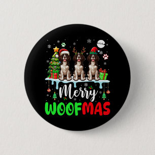 Macaron Rond 5 Cm Joyeux Noël Woof Three Père Noël Anglais Springer