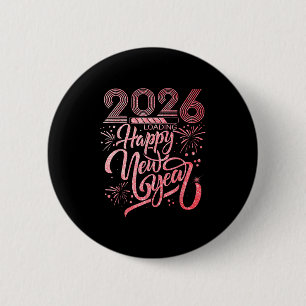Macaron Rond 5 Cm Joyeux Nouvel An 2026 Chargement de Fireworks Part