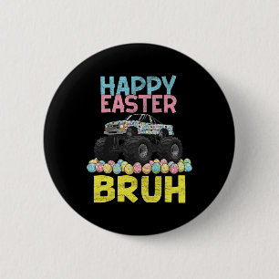 Macaron Rond 5 Cm Joyeux Pâques Bruh Funny Monster Camion oeufs de l
