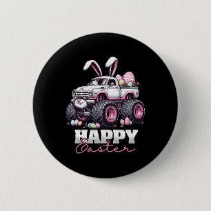 Macaron Rond 5 Cm Joyeux Pâques Monster Truck Lapin de Pâques Monste