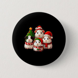 Macaron Rond 5 Cm Joyeux Pigmas Noël Guinée Cochon ferme animal femm
